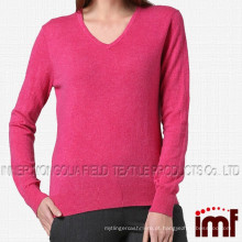 Suéter feminino de cashmere tricotado